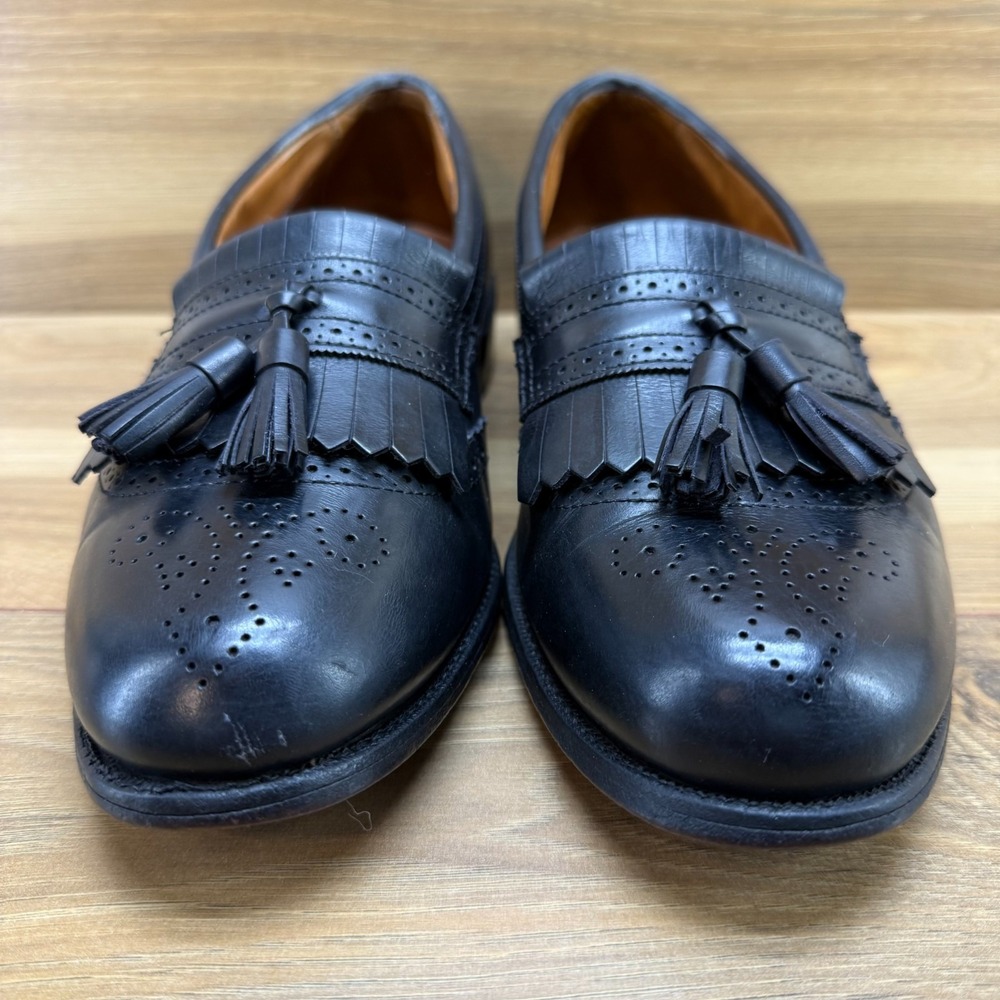 Allen Edmonds Bridgeton Mens 8.5 E Black Kiltie Tassel Loafers Dress Shoes - Picture 4 of 11